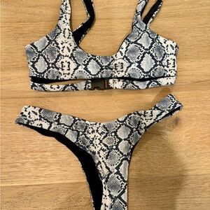 Snakeskin Print Bikini Set